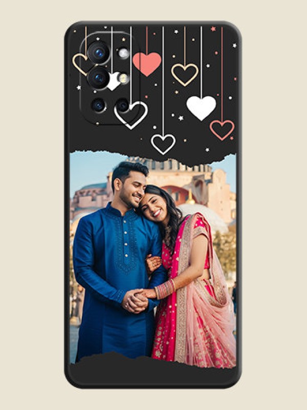 Custom Love Hangings with Splash Wave Picture on Space Black Custom Soft Matte Phone Back Cover - Oneplus 9R 5G