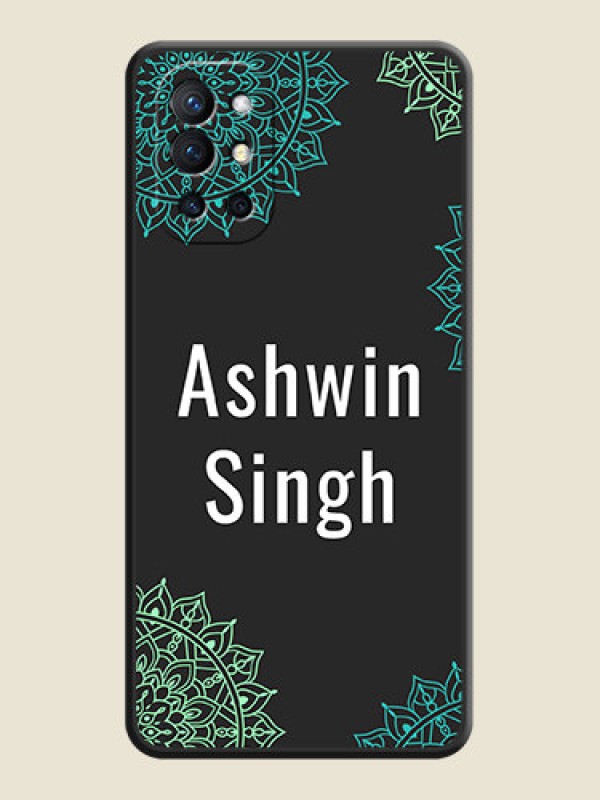 Custom Your Name with Floral Design on Space Black Custom Soft Matte Back Cover - Oneplus 9R 5G