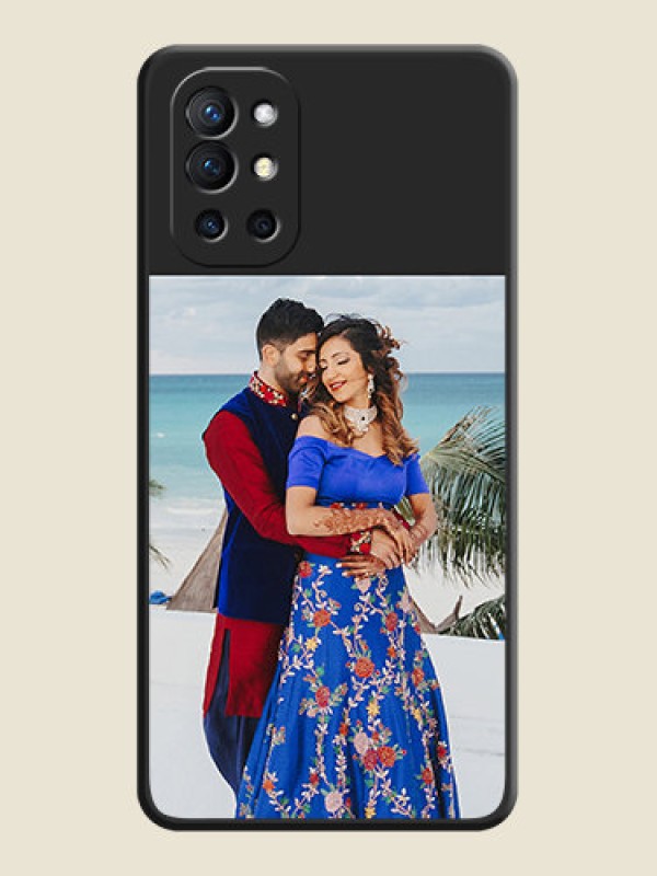 Custom Image Upload With Space Black Color On Custom Soft Matte Mobile Back Cover - OnePlus 9R 5G