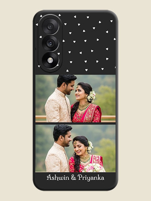 Custom Miniature Love Symbols with Name On Space Black Custom Soft Matte Mobile Back Cover - OnePlus Nord 5 5G