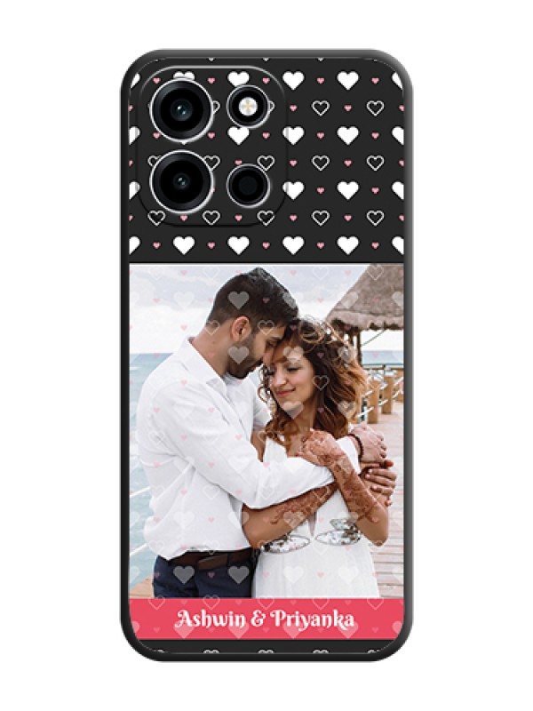 Custom White Color Love Symbols with Text Design on Photo On Space Black Custom Soft Matte Mobile Back Cover - OnePlus Nord 6 5G