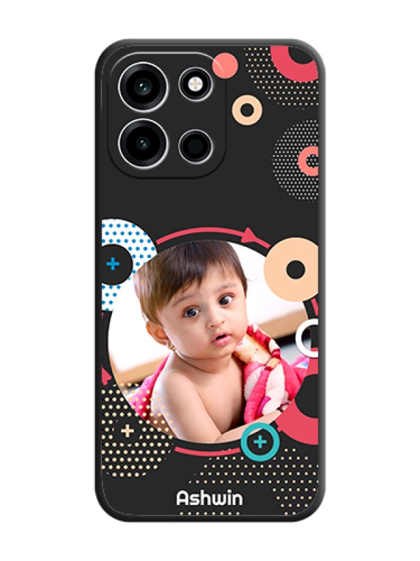 Custom Multicoloured Round Image On Space Black Custom Soft Matte Mobile Back Cover - OnePlus Nord 6 5G