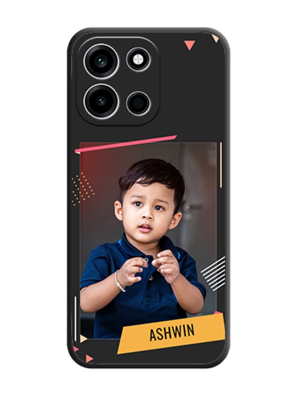 Custom Photo Frame with Triangle Small Dots on Photo On Space Black Custom Soft Matte Mobile Back Cover - OnePlus Nord 6 5G