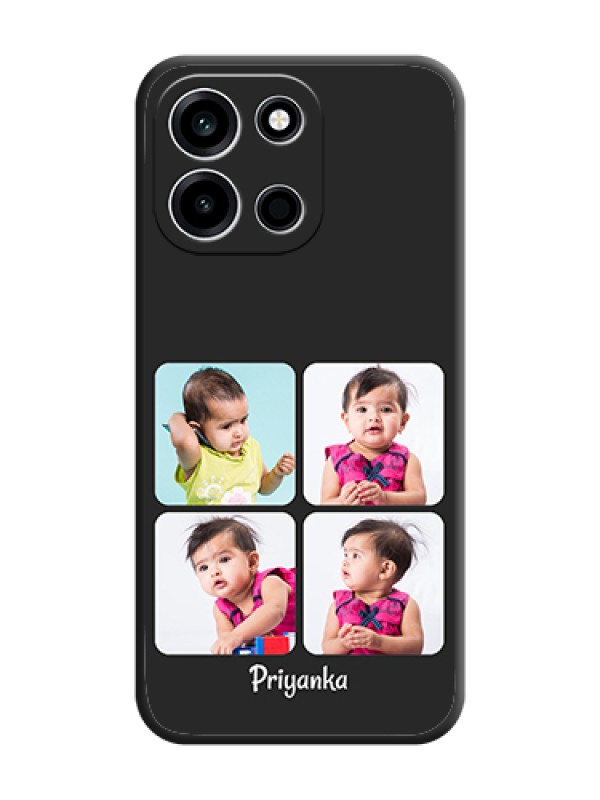 Custom Floral Art with 6 Image Holder on Photo On Space Black Custom Soft Matte Mobile Back Cover - OnePlus Nord 6 5G