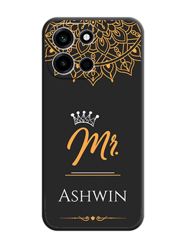 Custom Mr Name with Floral Design On Space Black Custom Soft Matte Mobile Back Cover - OnePlus Nord 6 5G