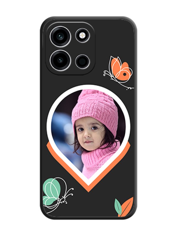 Custom Upload Pic With Simple Butterly Design On Space Black Custom Soft Matte Mobile Back Cover - OnePlus Nord 6 5G