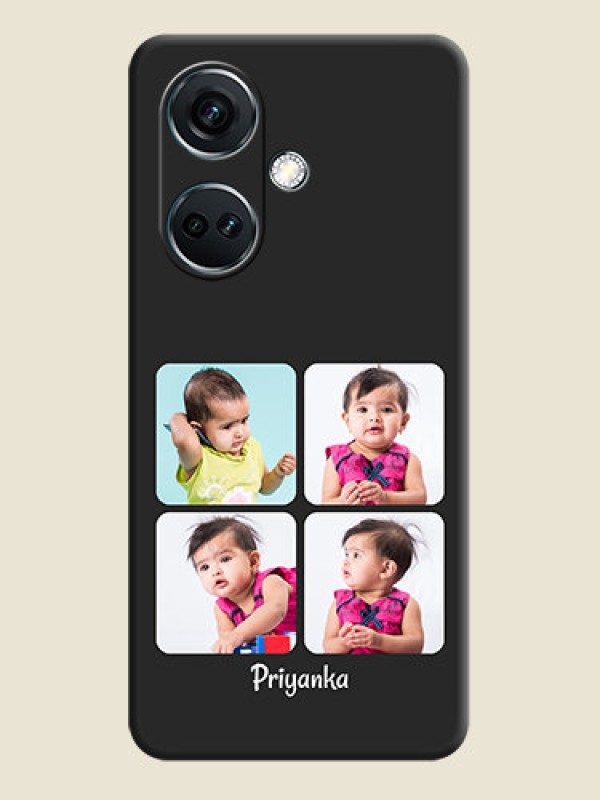 Custom Floral Art with 6 Image Holder - Photo on Space Black Soft Matte Mobile Case - OnePlus Nord CE 3 5G