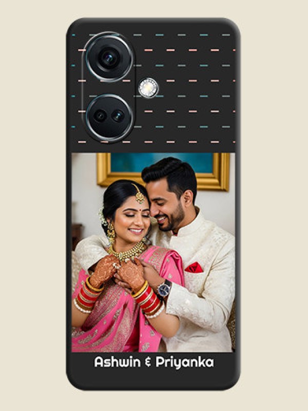 Custom Line Pattern Design with Text on Space Black Custom Soft Matte Phone Back Cover - OnePlus Nord CE 3 5G