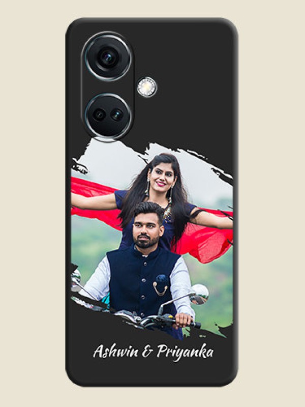 Custom Grunge Brush Strokes - Photo on Space Black Soft Matte Back Cover - OnePlus Nord CE 3 5G