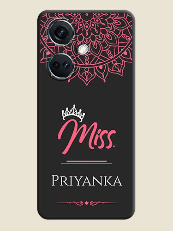 Custom Mrs Name with Floral Design on Space Black Personalized Soft Matte Phone Covers - OnePlus Nord CE 3 5G