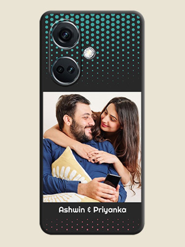 Custom Faded Dots with Grunge Photo Frame and Text on Space Black Custom Soft Matte Phone Cases - OnePlus Nord CE 3 5G
