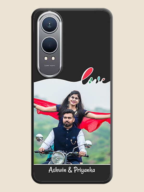 Custom Fall in Love Pattern with Picture on Photo On Space Black Custom Soft Matte Mobile Back Cover - OnePlus Nord CE 4 Lite 5G