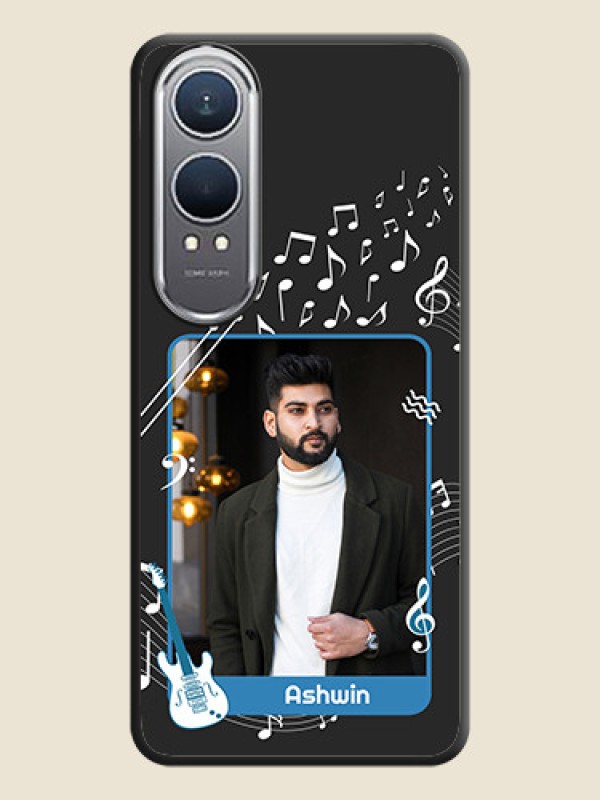Custom Musical Theme Design with Text on Photo On Space Black Custom Soft Matte Mobile Back Cover - OnePlus Nord CE 4 Lite 5G