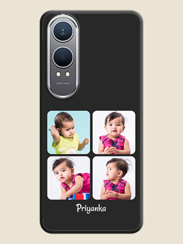 Custom Floral Art with 6 Image Holder on Photo On Space Black Custom Soft Matte Mobile Back Cover - OnePlus Nord CE 4 Lite 5G