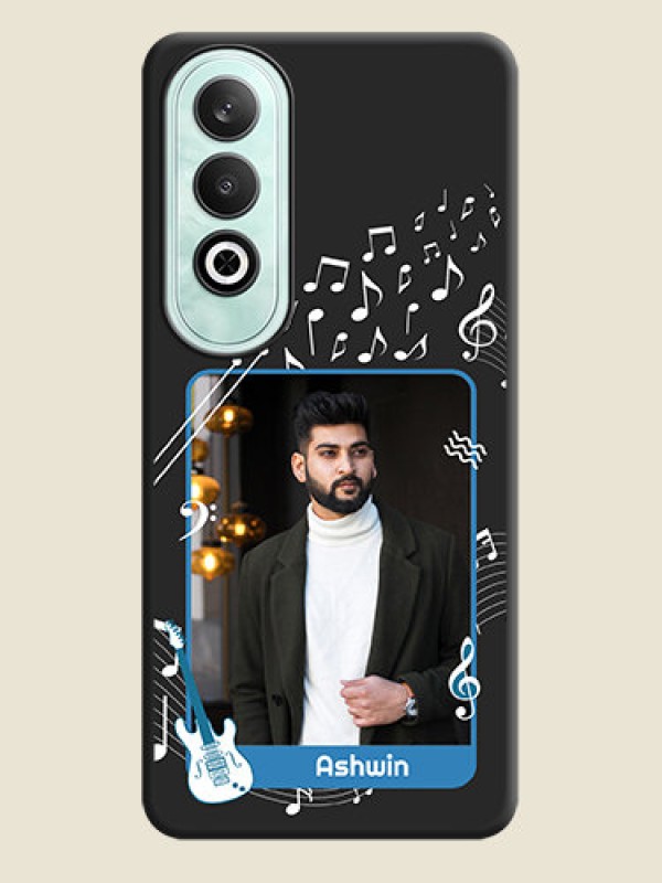 Custom Musical Theme Design with Text - Photo on Space Black Soft Matte Mobile Case - OnePlus Nord CE 4