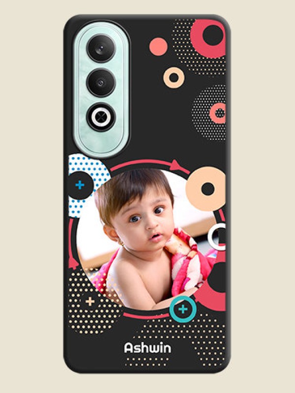 Custom Multicoloured Round Image on Personalised Space Black Soft Matte Cases - OnePlus Nord CE 4