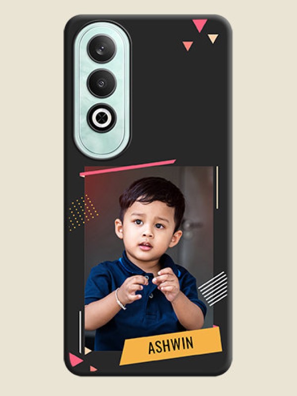 Custom Photo Frame with Triangle Small Dots - Photo on Space Black Soft Matte Back Cover - OnePlus Nord CE 4