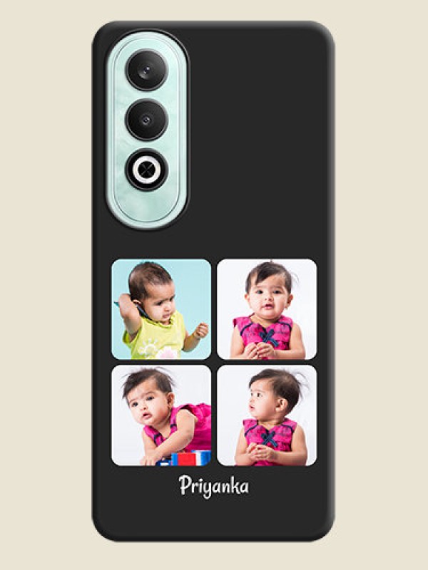 Custom Floral Art with 6 Image Holder - Photo on Space Black Soft Matte Mobile Case - OnePlus Nord CE 4