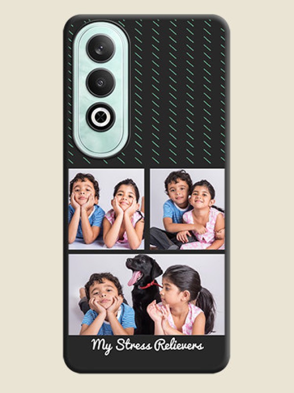 Custom Cross Dotted Pattern with 2 Image Holder on Personalised Space Black Soft Matte Cases - OnePlus Nord CE 4