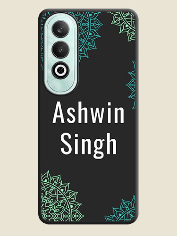 Custom Your Name with Floral Design on Space Black Custom Soft Matte Back Cover - OnePlus Nord CE 4