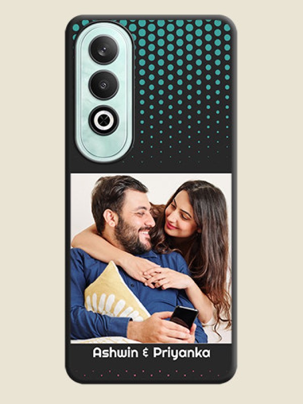 Custom Faded Dots with Grunge Photo Frame and Text on Space Black Custom Soft Matte Phone Cases - OnePlus Nord CE 4