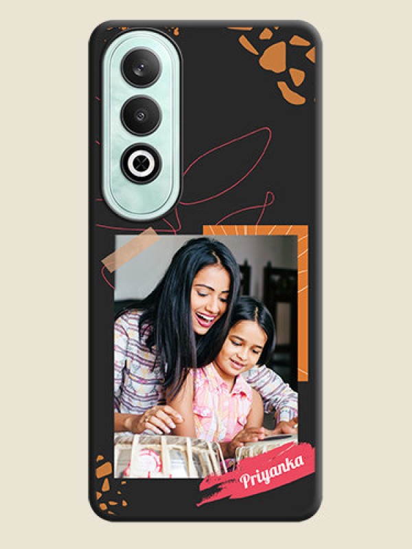 Custom Orange Photo Frame on Space Black Custom Soft Matte Phone Back Cover - OnePlus Nord CE 4