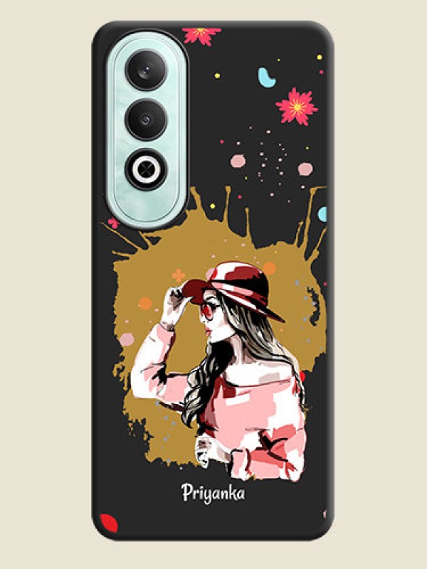 Custom Mordern Lady With Color Splash Background With Custom Text On Space Black Personalized Soft Matte Phone Covers - OnePlus Nord CE 4