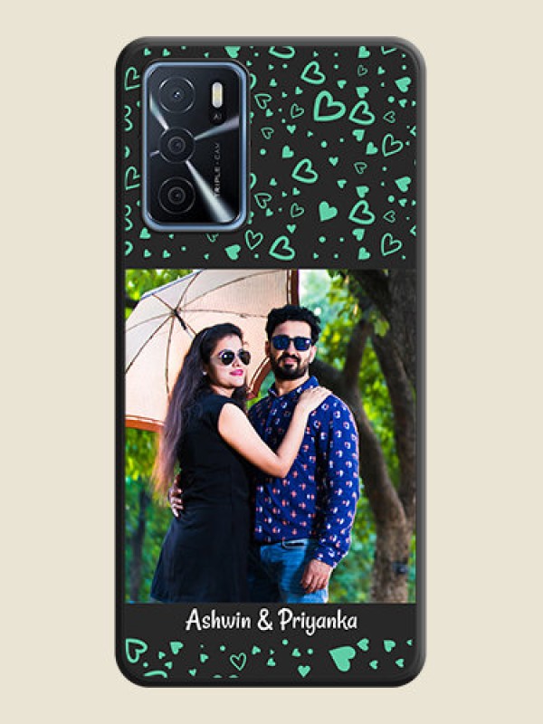 Custom Sea Green Indefinite Love Pattern on Photo on Space Black Soft Matte Mobile Cover - Oppo A16