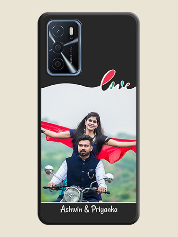 Custom Fall in Love Pattern with Picture on Photo on Space Black Soft Matte Mobile Case - Oppo A16