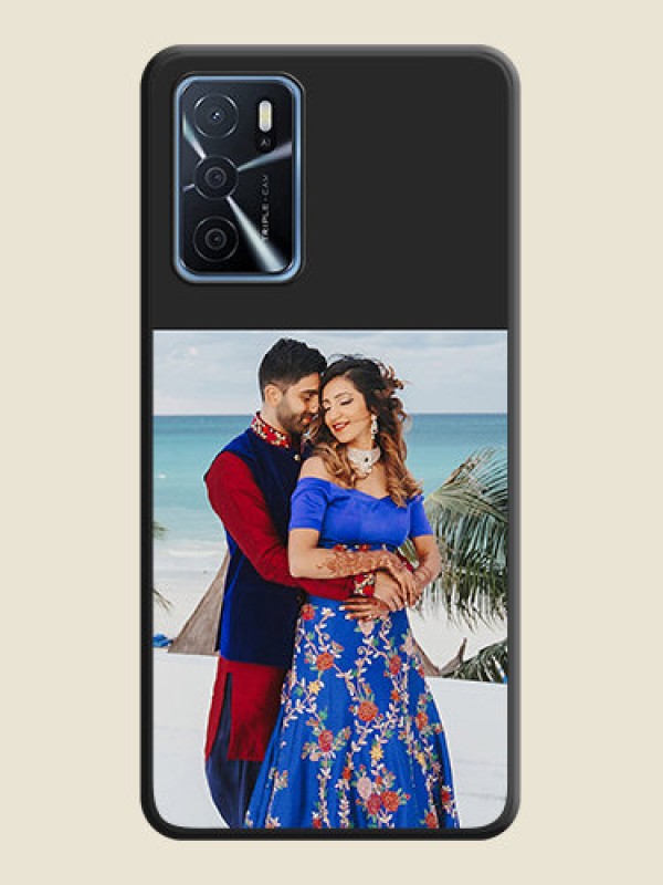 Custom Image Upload With Space Black Color On Custom Soft Matte Mobile Back Cover - Oppo A16