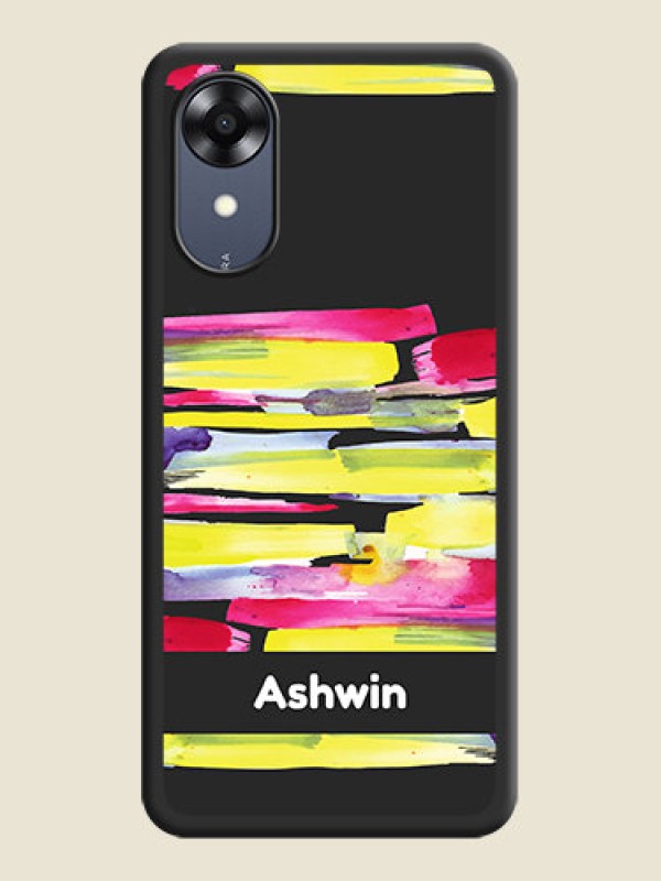 Custom Brush Coloured on Space Black Personalized Soft Matte Phone Covers - Oppo A17k
