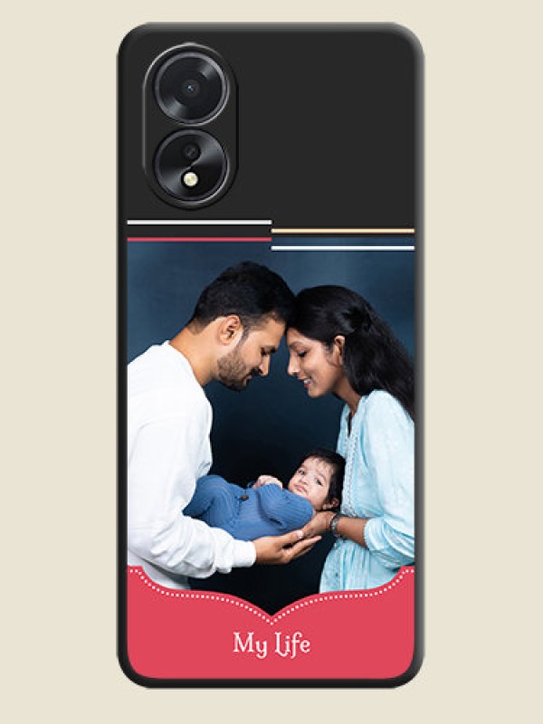 Custom Classic Plain Design with Name - Photo on Space Black Soft Matte Phone Cover - Oppo A18