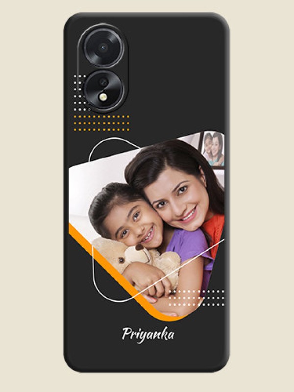Custom Yellow Triangle - Photo on Space Black Soft Matte Phone Cover - Oppo A18
