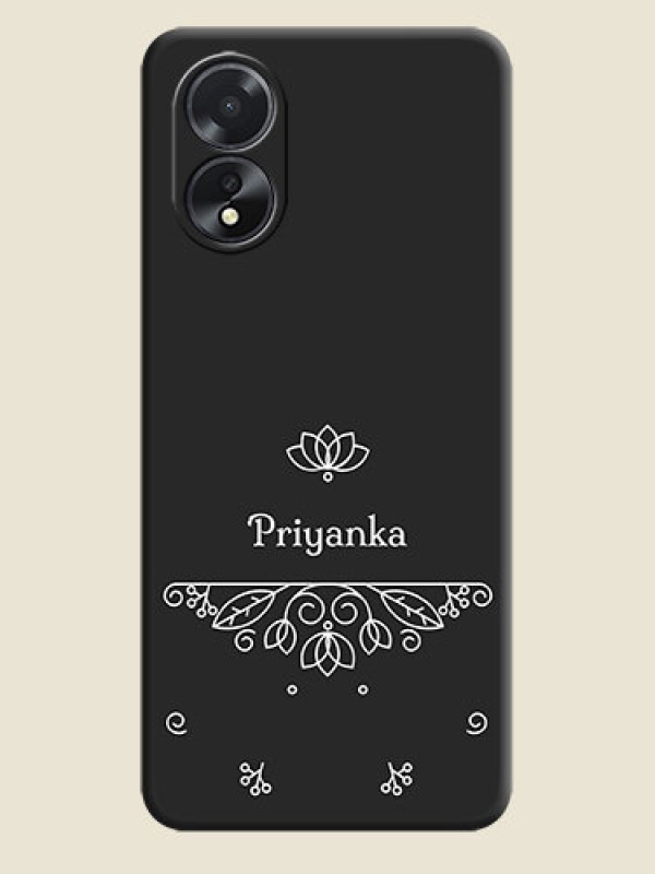 Custom Lotus Garden Custom Text On Space Black Personalized Soft Matte Phone Covers - Oppo A18