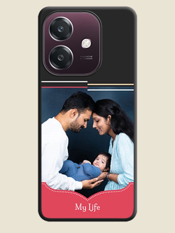 Custom Classic Plain Design with Name On Space Black Custom Soft Matte Mobile Back Cover - Oppo A3 5G