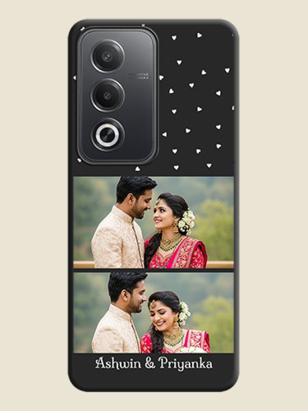 Custom Miniature Love Symbols with Name On Space Black Custom Soft Matte Mobile Back Cover - Oppo A3 Pro 5G