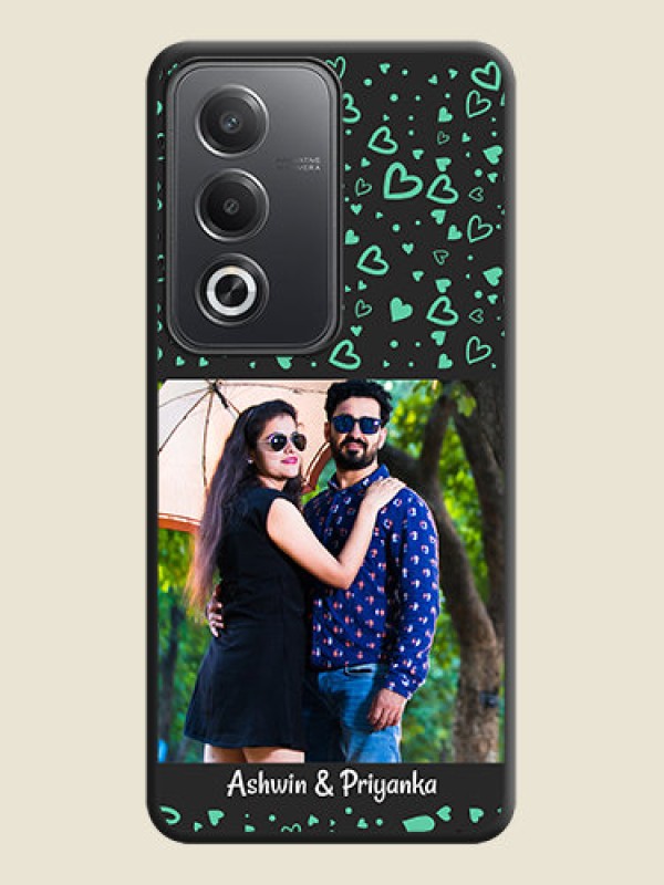 Custom Sea Green Indefinite Love Pattern on Photo On Space Black Custom Soft Matte Mobile Back Cover - Oppo A3 Pro 5G