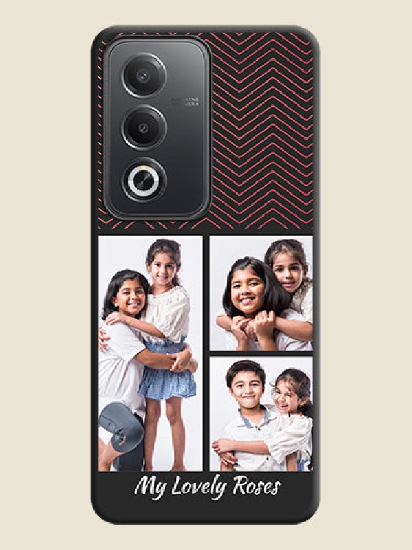 Custom Wave Pattern with 3 Image Holder On Space Black Custom Soft Matte Mobile Back Cover - Oppo A3 Pro 5G