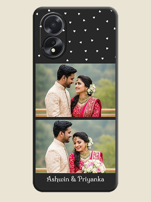 Custom Miniature Love Symbols with Name on Space Black Custom Soft Matte Back Cover - Oppo A38