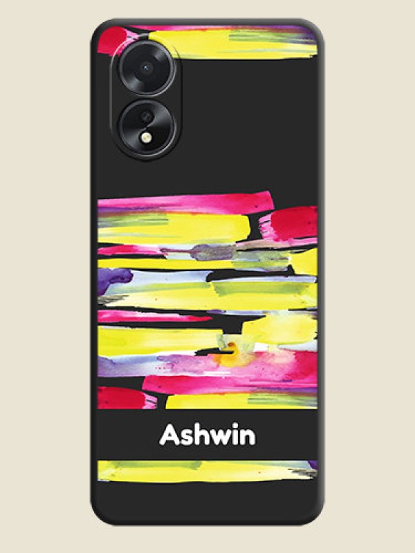 Custom Brush Coloured on Space Black Personalized Soft Matte Phone Covers - Oppo A38