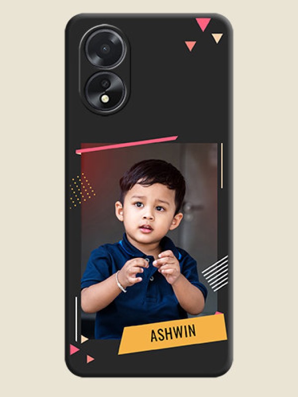 Custom Photo Frame with Triangle Small Dots - Photo on Space Black Soft Matte Back Cover - Oppo A38