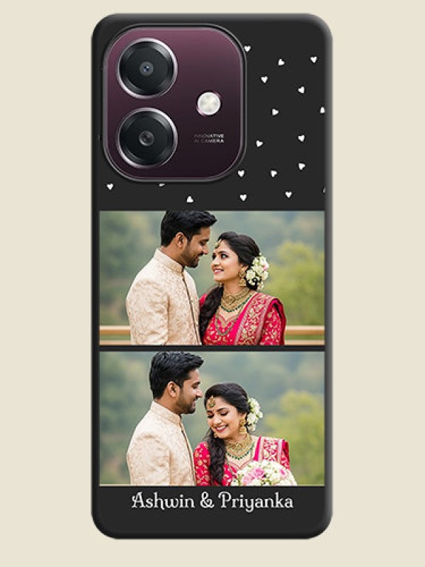 Custom Miniature Love Symbols with Name On Space Black Custom Soft Matte Mobile Back Cover - Oppo A3X 4G