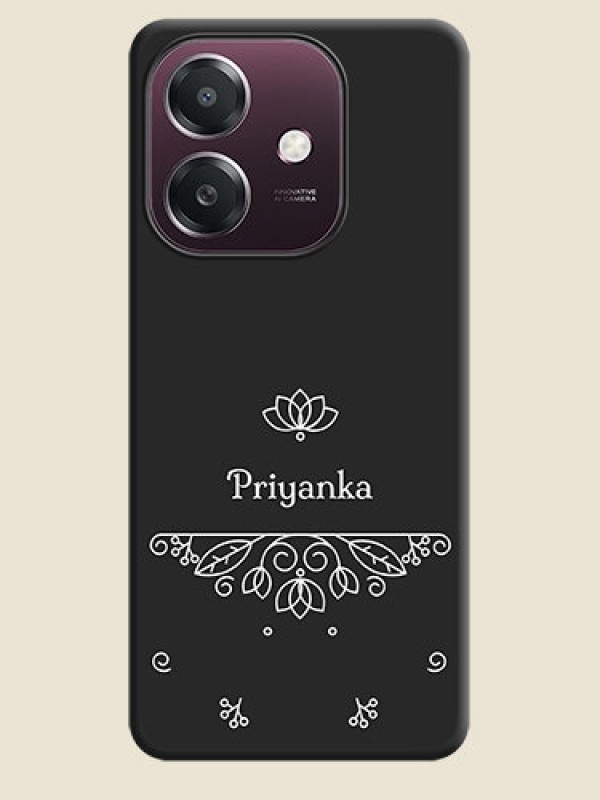 Custom Lotus Garden Custom Text On Space Black Custom Soft Matte Mobile Back Cover - Oppo A3X 4G