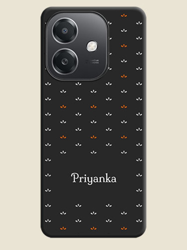 Custom Simple Pattern With Custom Text On Space Black Custom Soft Matte Mobile Back Cover - Oppo A3X 5G
