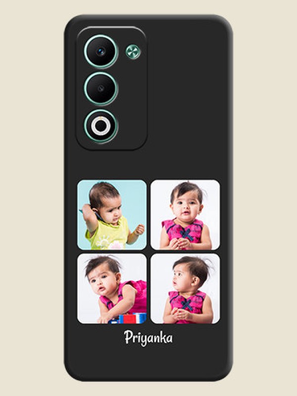 Custom Floral Art with 6 Image Holder on Photo On Space Black Custom Soft Matte Mobile Back Cover - Oppo A5 5G