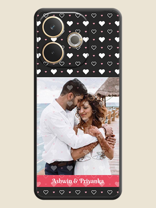 Custom White Color Love Symbols with Text Design on Photo On Space Black Custom Soft Matte Mobile Back Cover - Oppo A5 Pro 5G