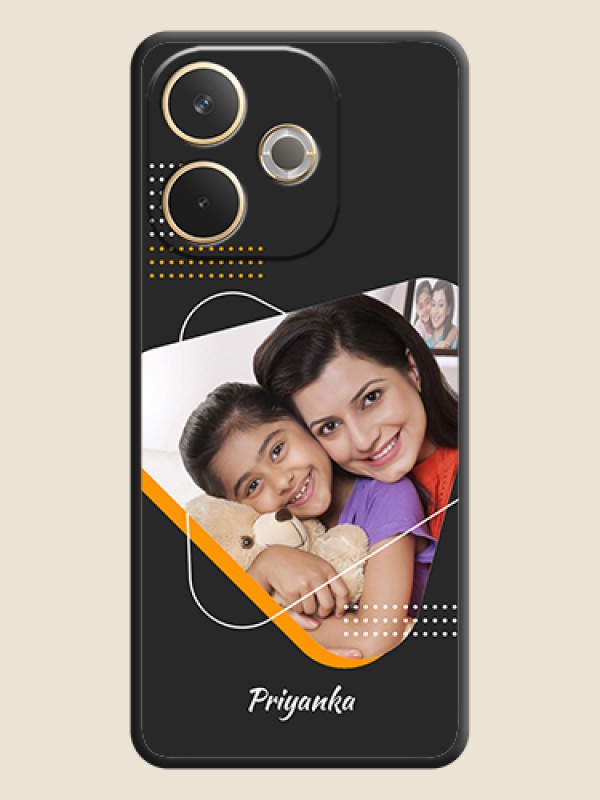Custom Yellow Triangle on Photo On Space Black Custom Soft Matte Mobile Back Cover - Oppo A5 Pro 5G