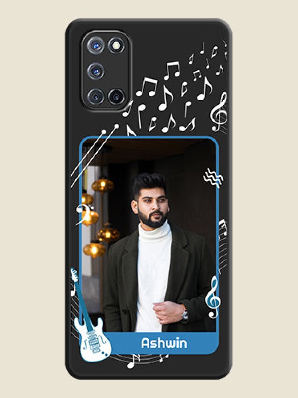 Custom Musical Theme Design with Text on Photo on Space Black Soft Matte Mobile Case - Oppo A52