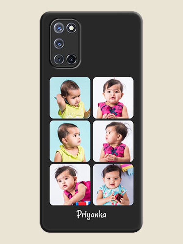 Custom Floral Art with 6 Image Holder on Photo on Space Black Soft Matte Mobile Case - Oppo A52