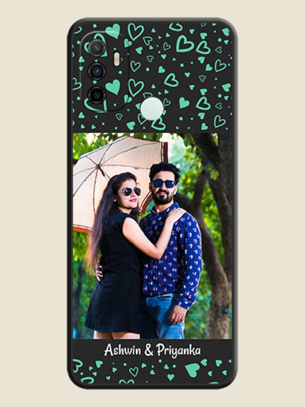 Custom Sea Green Indefinite Love Pattern on Photo on Space Black Soft Matte Mobile Cover - Oppo A53 2020